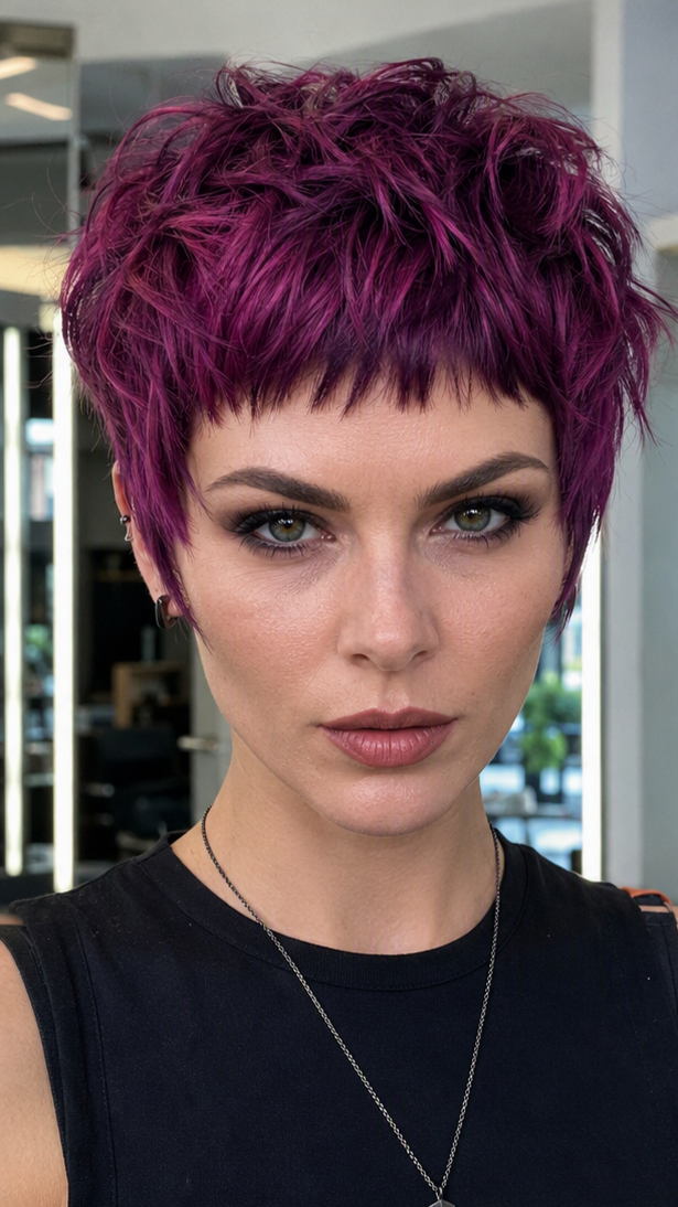Vibrant Mulberry Plum Hair