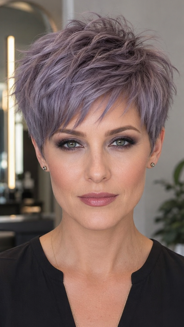 Icy Lavender Pixie Hair