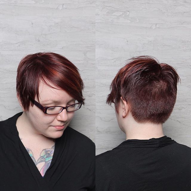 Geometric pixie for round faces