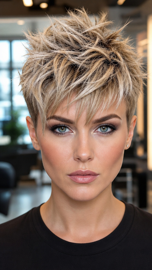 97 Edgy Short Pixie Cuts for Women Vanilla Champagne Blonde Hair
