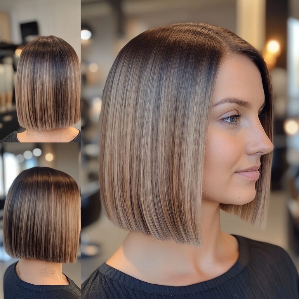 Ash Bronde Blunt Hair