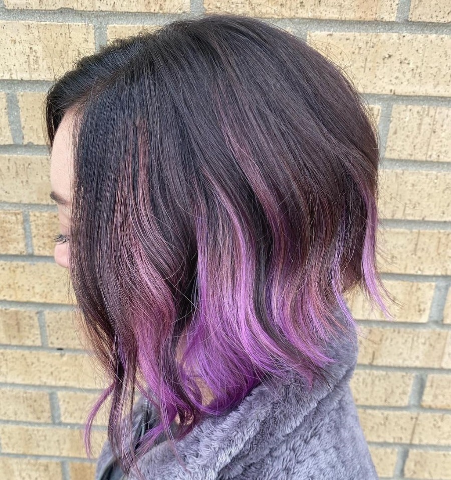 Black and Purple Dip Dye