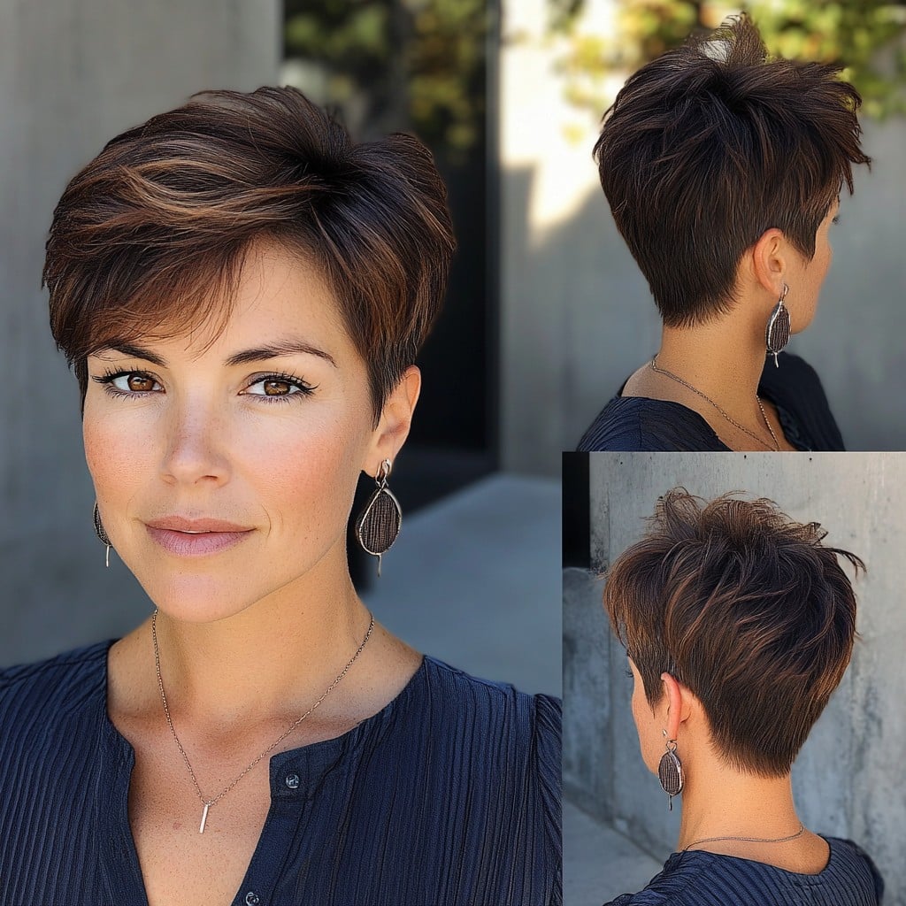 Chestnut Brown Pixie Hair