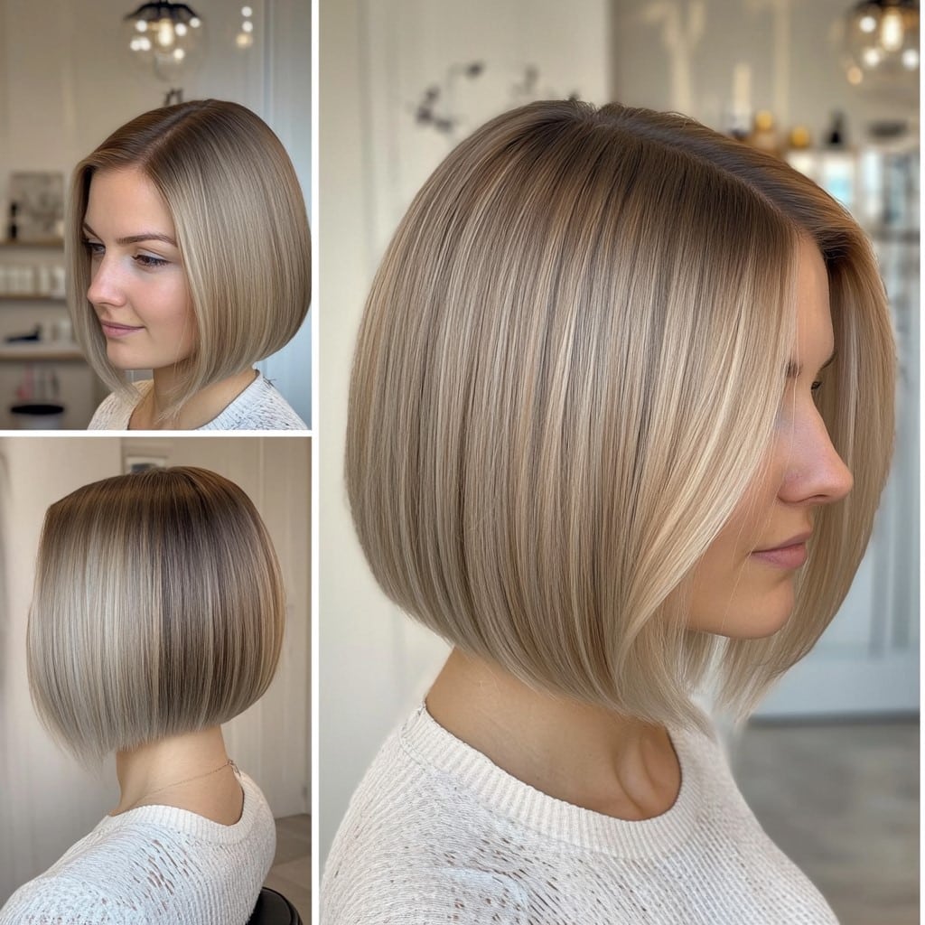 Cool Beige Blonde Bob Hair