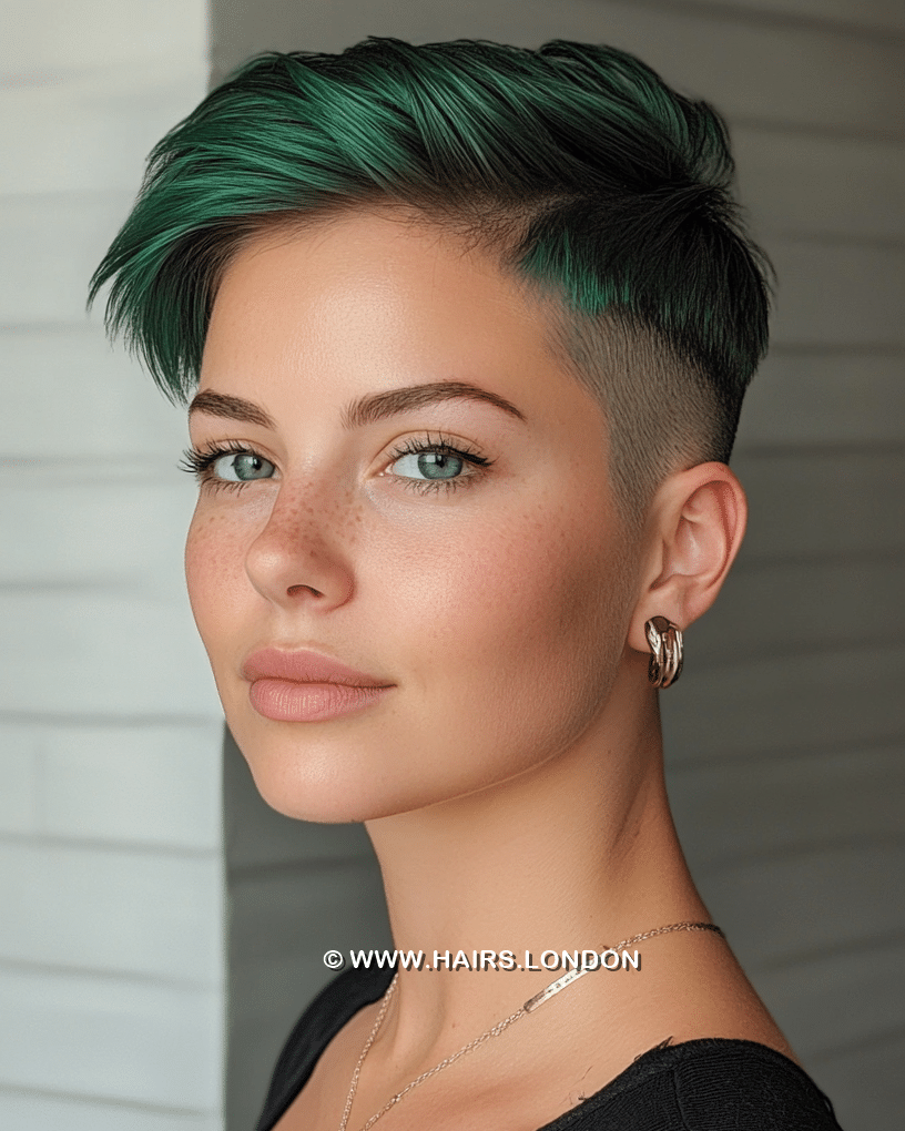 Deep Emerald Green Pixie Hair