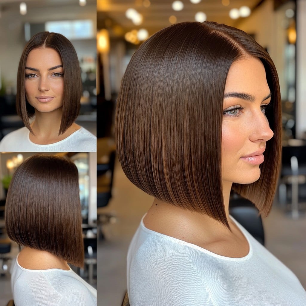 Glossy Chocolate Brown Hair