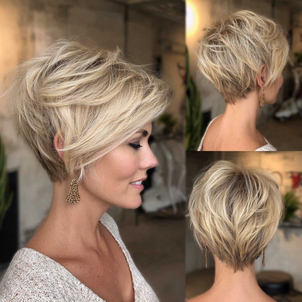 Golden Blonde Pixie Bob Hair