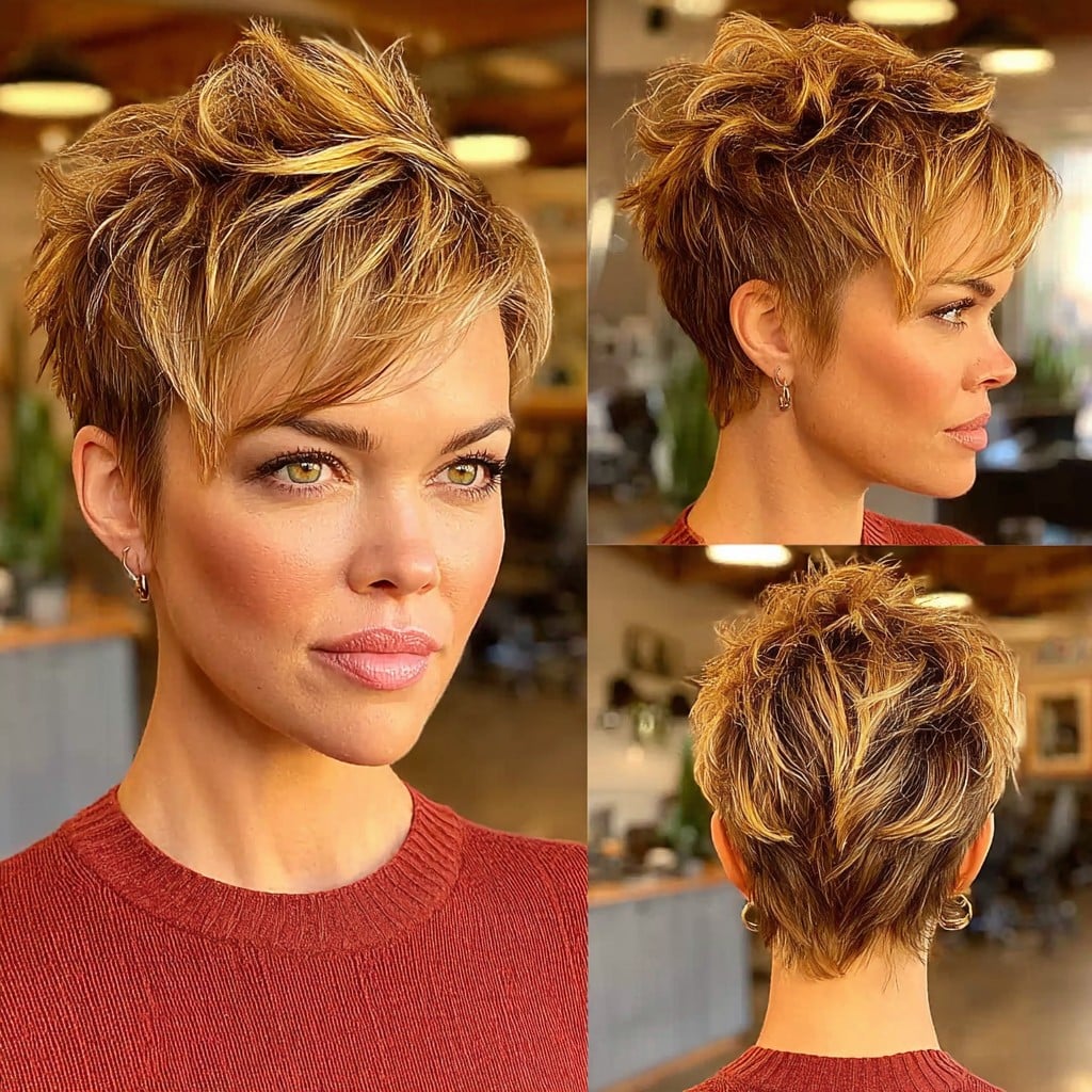 Golden Honey Pixie Hair