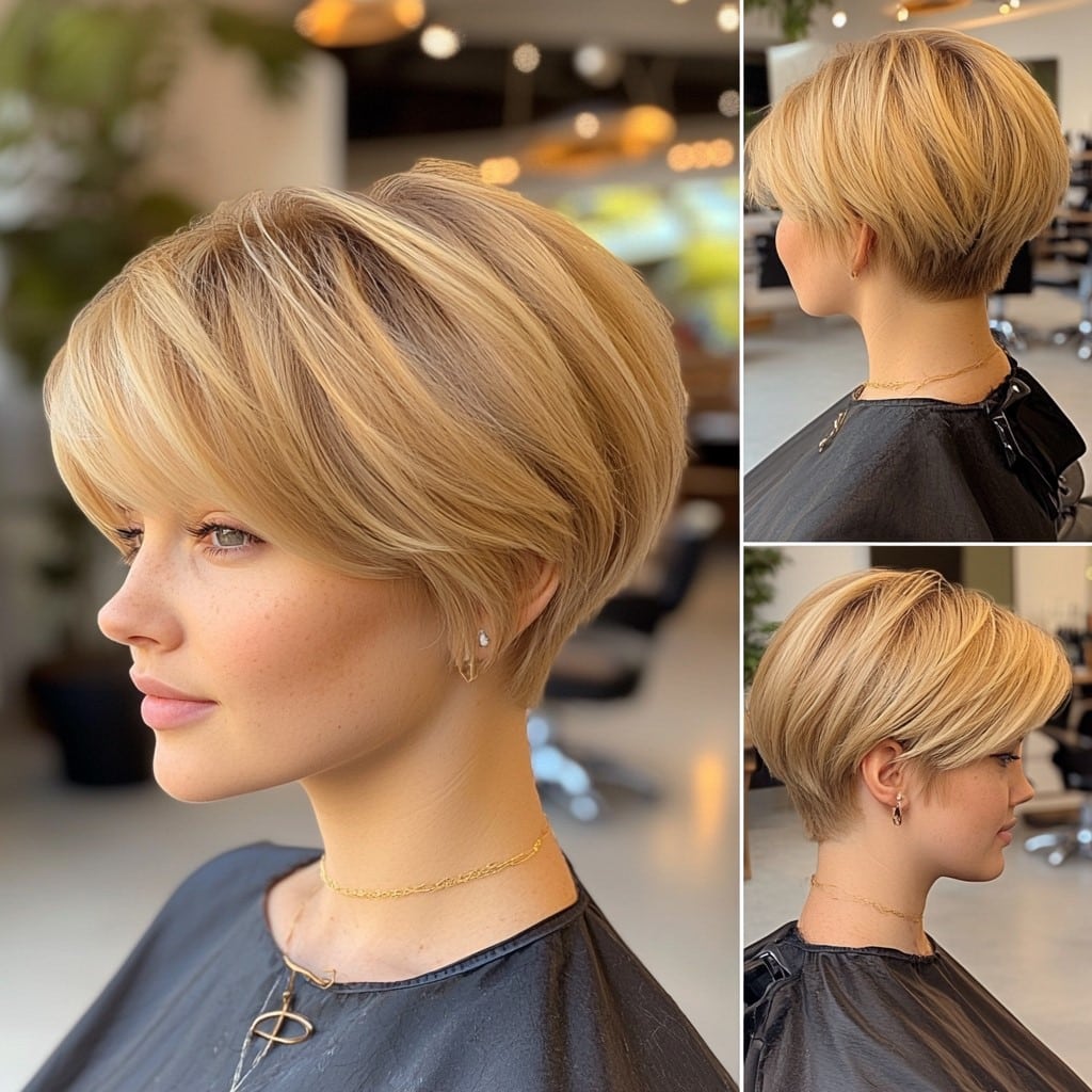 Honey Blonde Pixie Bob Hair