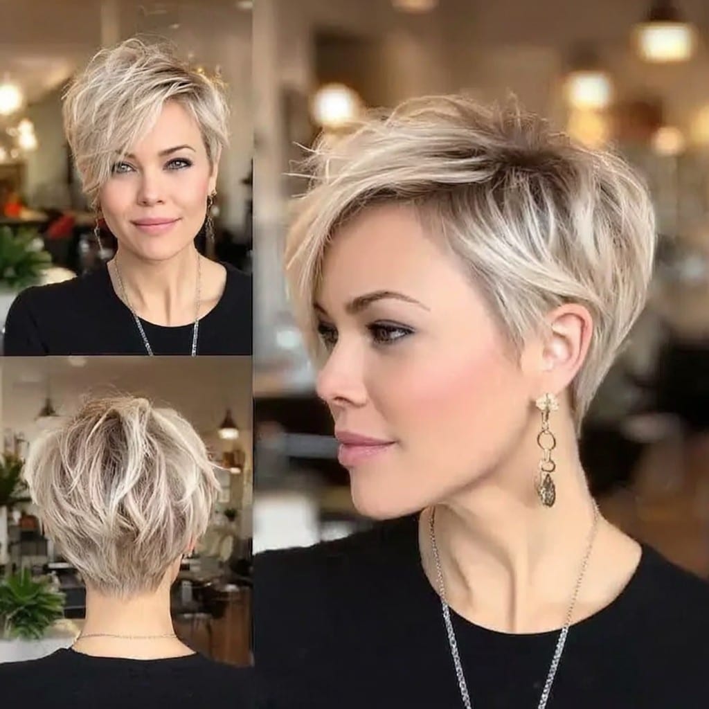 Icy Blonde Pixie Bob Hair