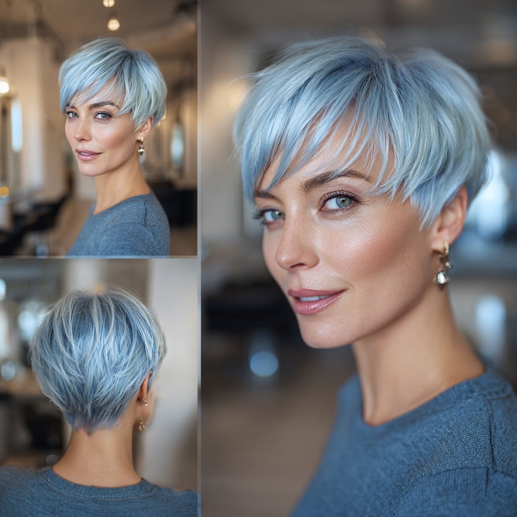 Icy Blue Pixie Hair