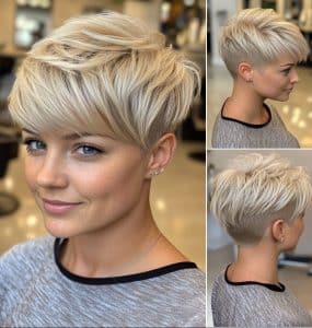 Icy Champagne Pixie Hair