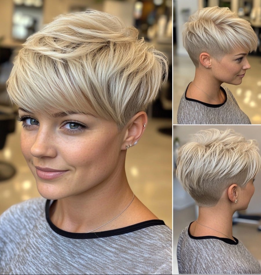 Icy Champagne Pixie Hair