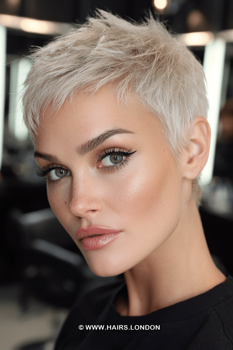 Icy Platinum White Pixie Hair