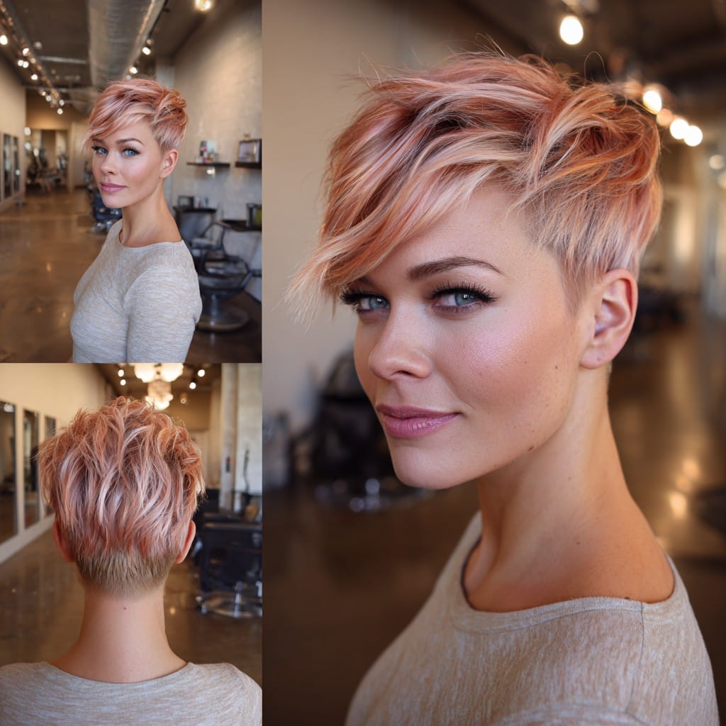 Peach Blonde Pixie Hair