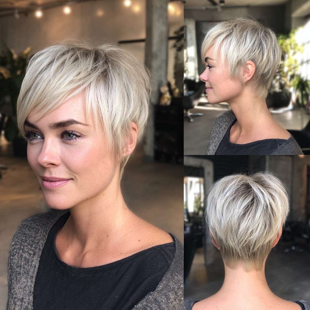 Platinum Blonde Pixie Bob Hair