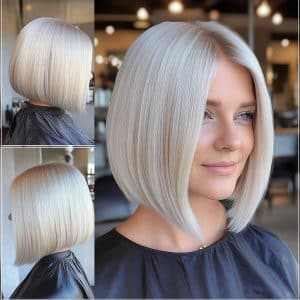 Platinum Ice Blonde Bob Hair