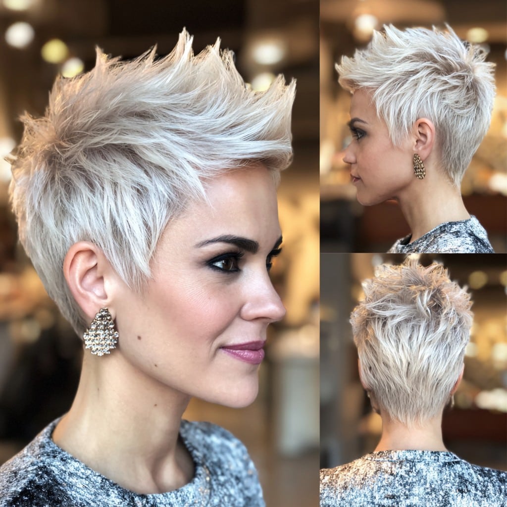Platinum Spiky Pixie Hair