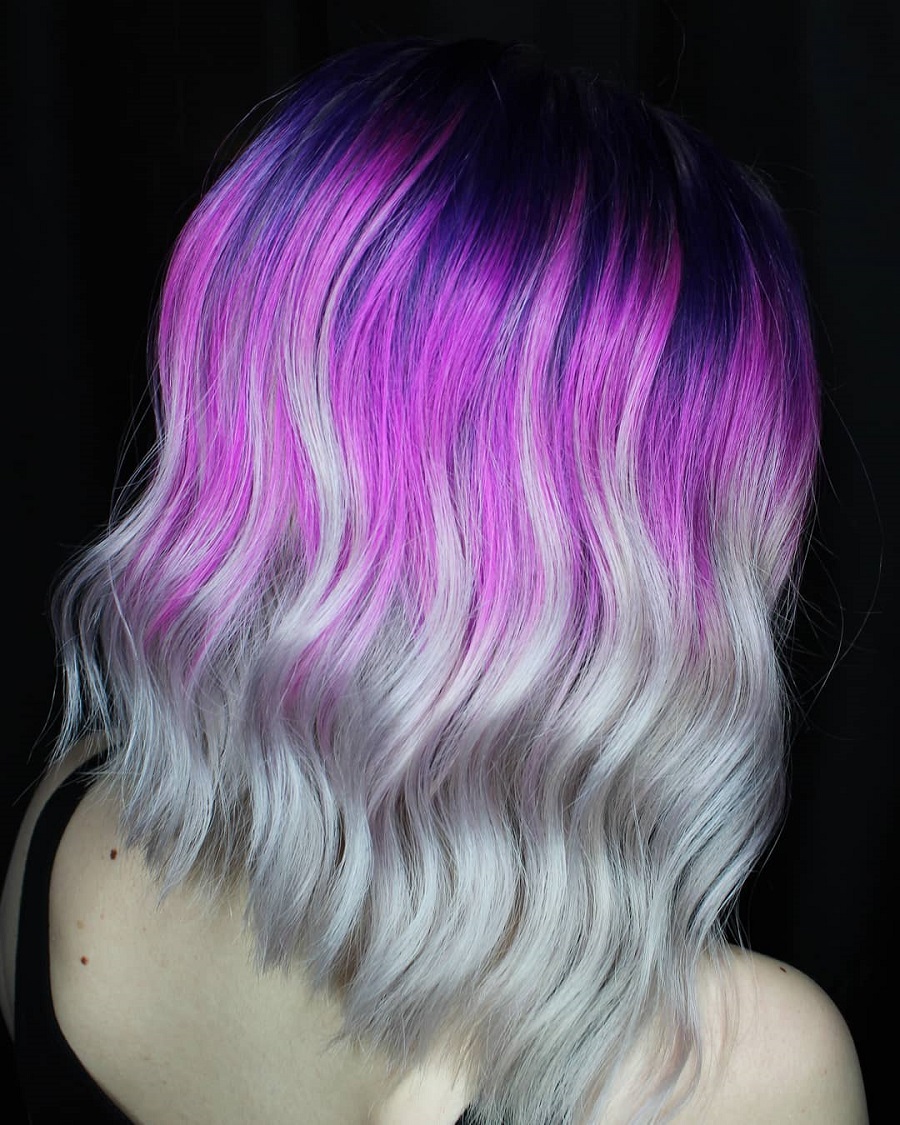 Purple and Silver Waves
