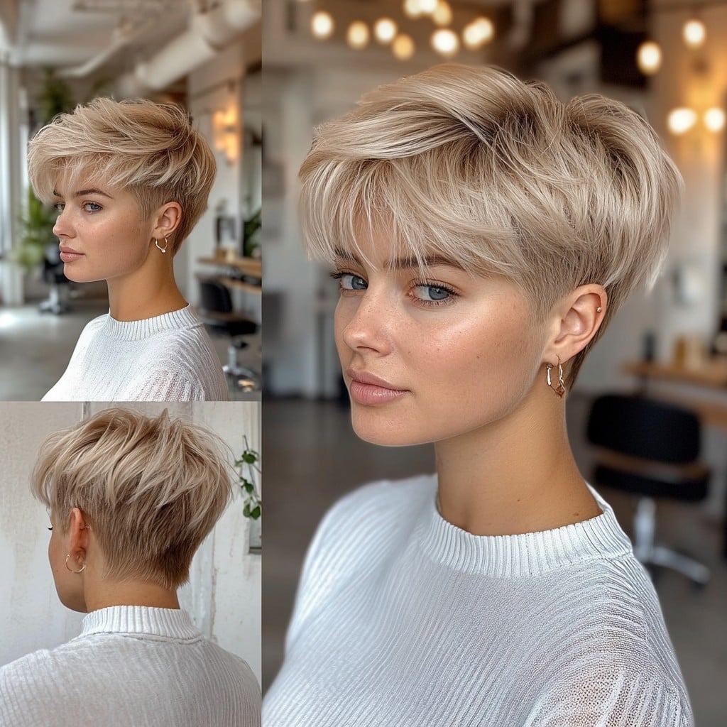 Sandy Beige Blonde Pixie
