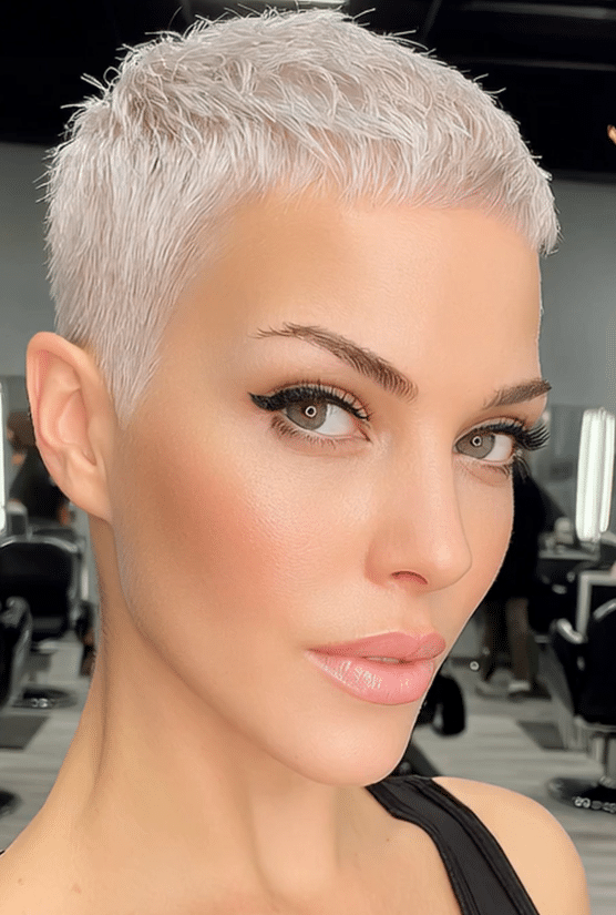 Pure Snow Platinum Pixie Hair