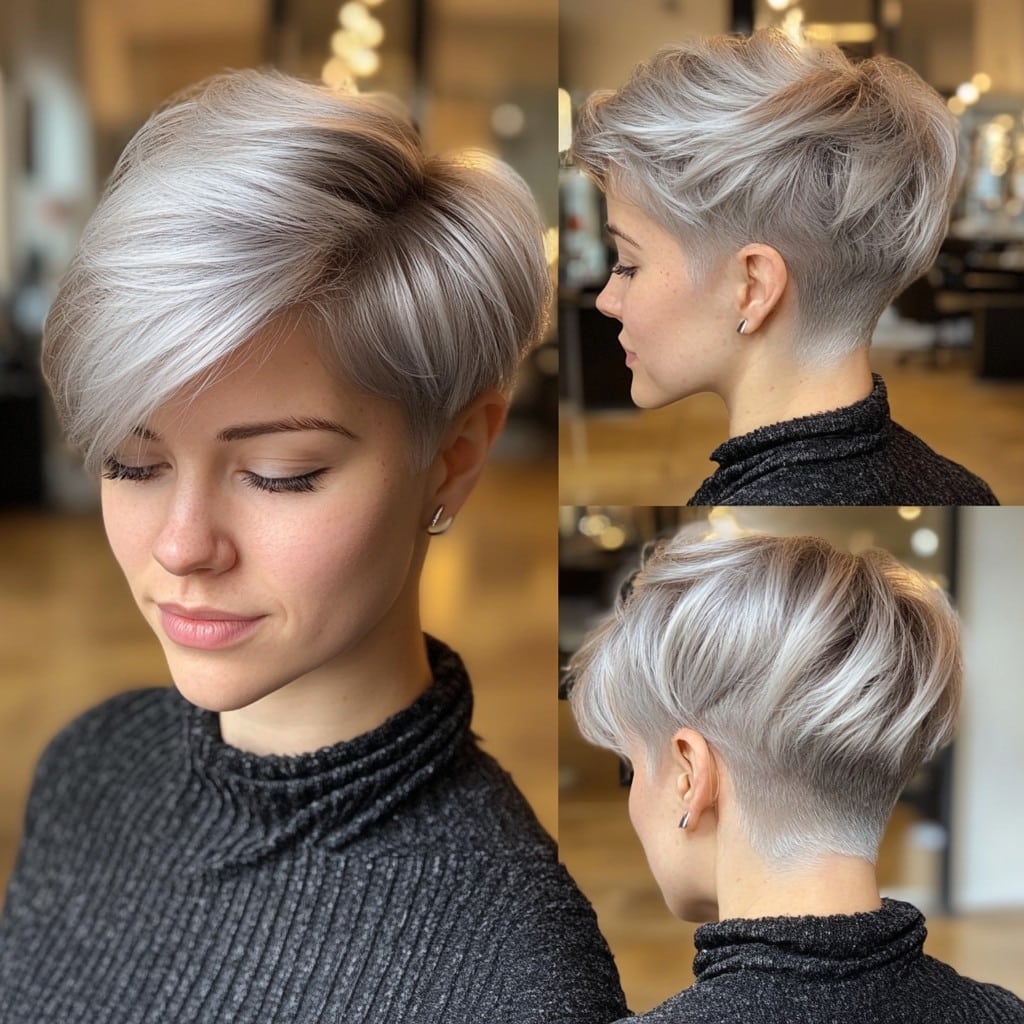 Soft Metallic Silver Blonde Hair