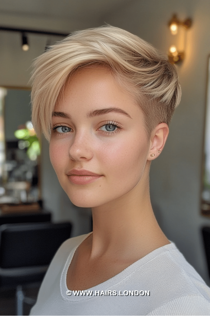 Soft Platinum Blonde Pixie Hair