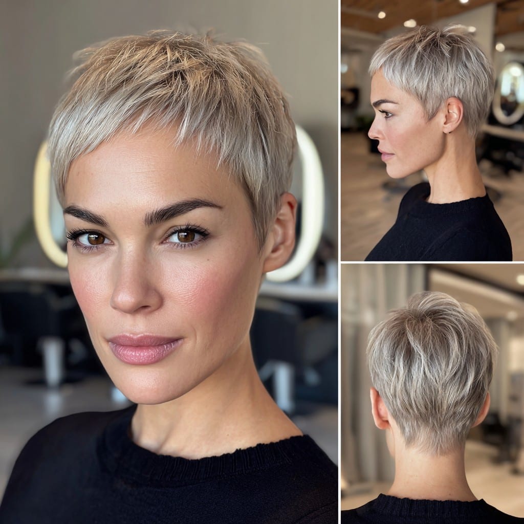 Soft Platinum Pixie Hair