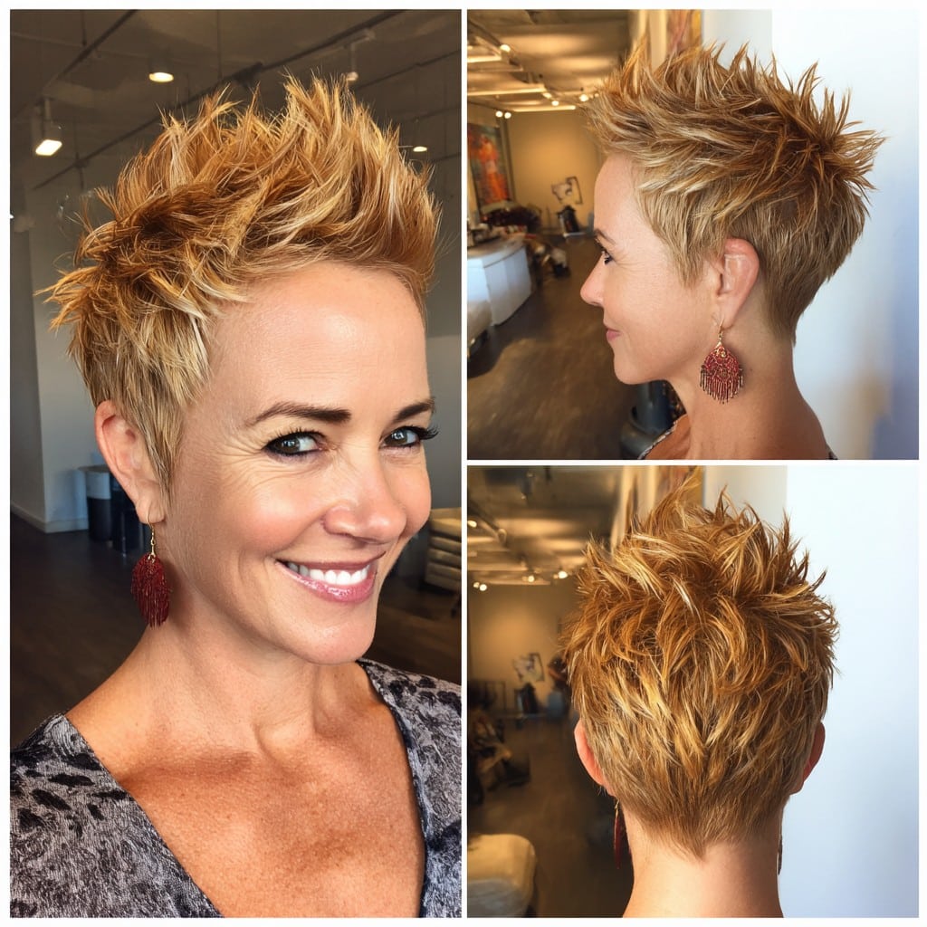 Spiky Golden Copper Pixie Hair