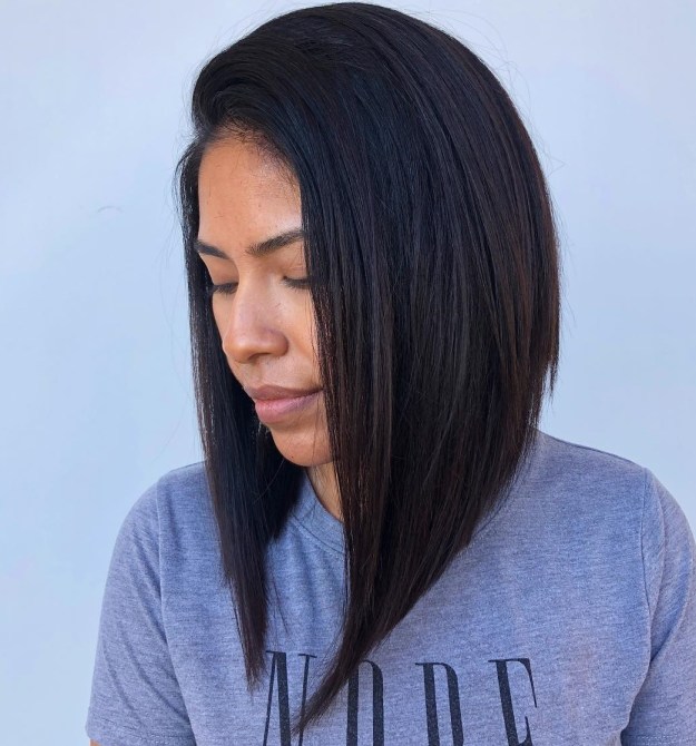 Straightened Black Inverted Bob