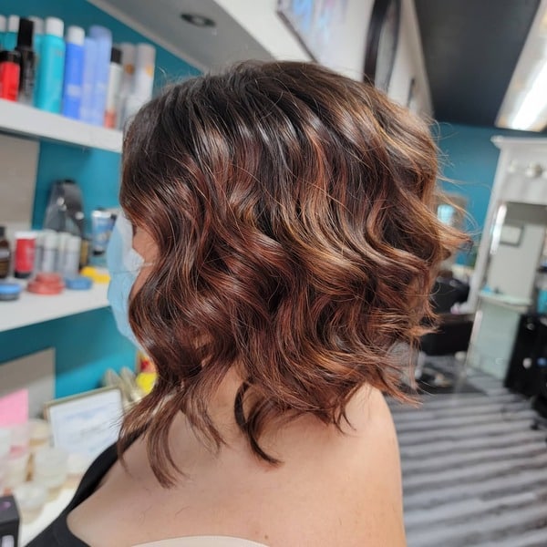 a woman inside a salon