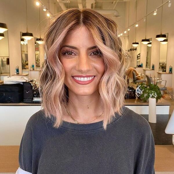 a woman inside a salon
