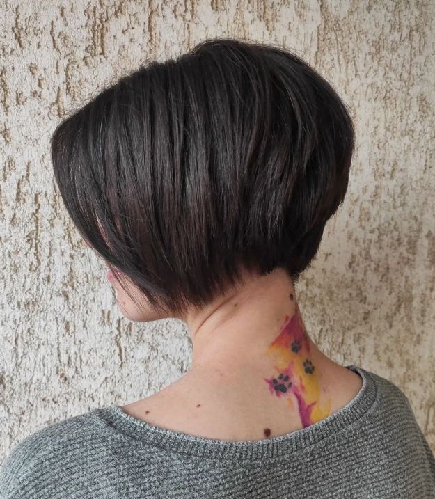 Angled Short Stacked Bob