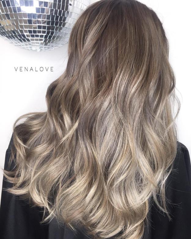 Ash Blonde And Brown Balayage Hair