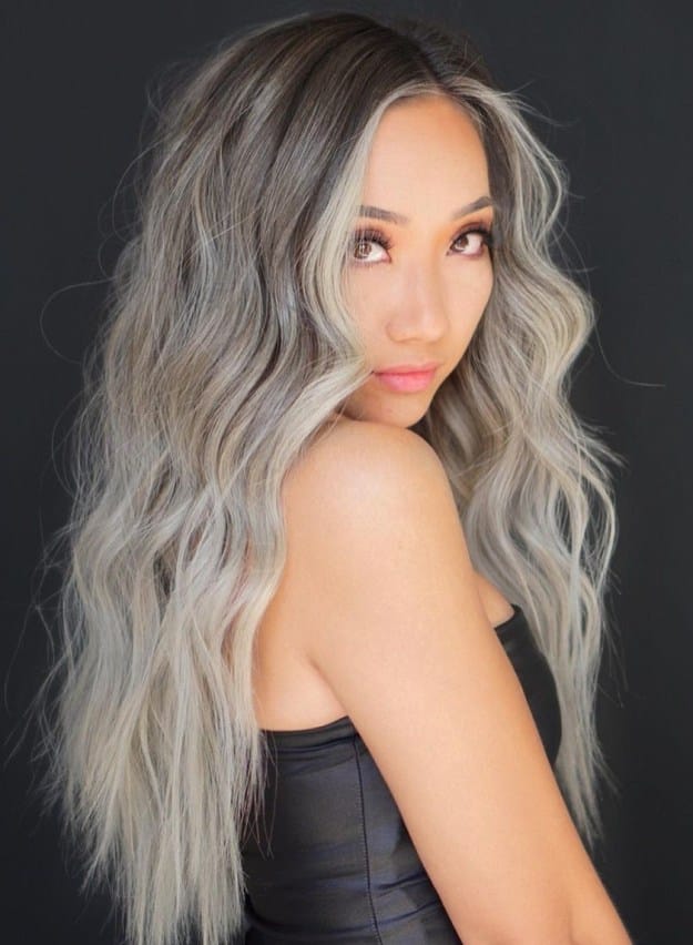 Ash Blonde Balayage for Dark Asian Hair