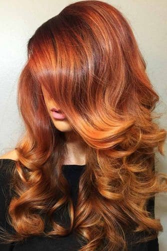 Auburn Red Highlights #redhair #highlights