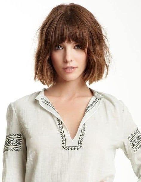 Back to school short haircut - the bob cut with wispy bangs