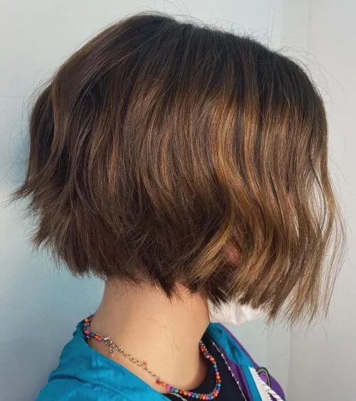 Balayage Highlights On Wavy Bob