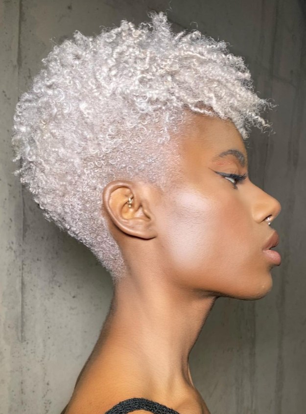 Black Girl with White Hair Color