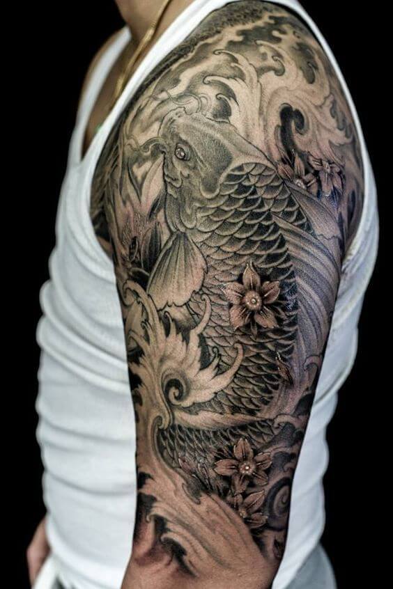 Black Koi Fish Tattoo