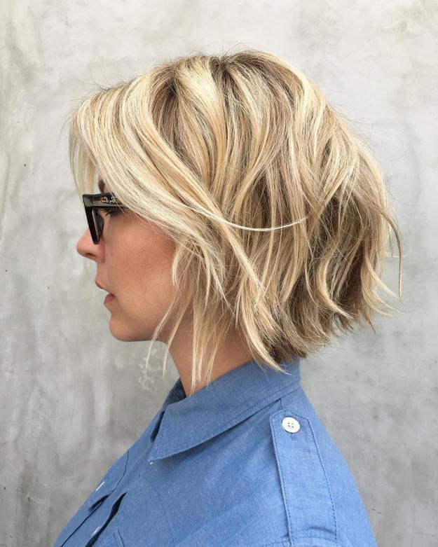 Blonde Layered Bob With Highlights