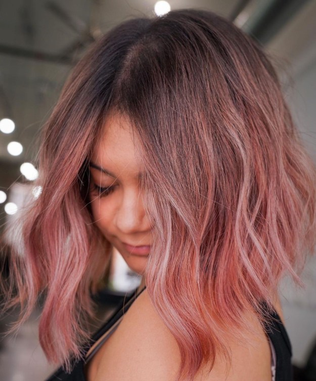 Blunt Bob with Rose Gold Balayage