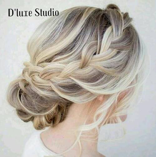 Braided Updo for Brown Blonde Hair