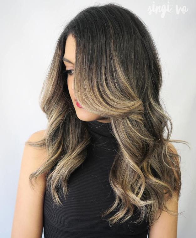 Brown Hair with Ash Blonde Highlights