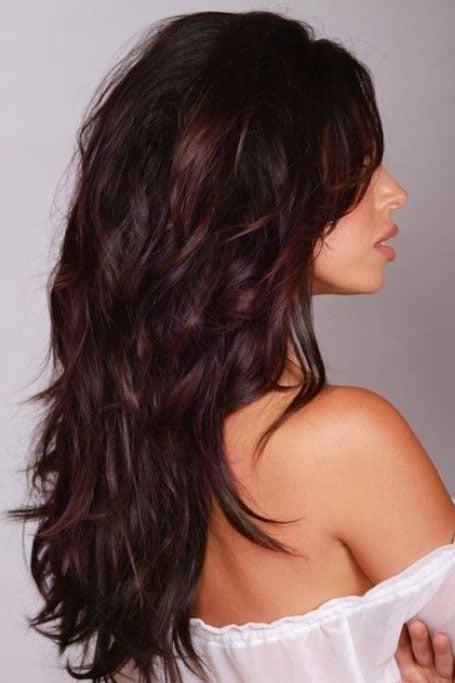Brown Hair With Burgundy Highlights