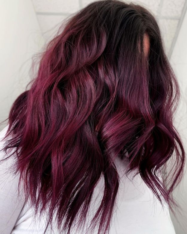 Burgundy Hair with Plum Highlights