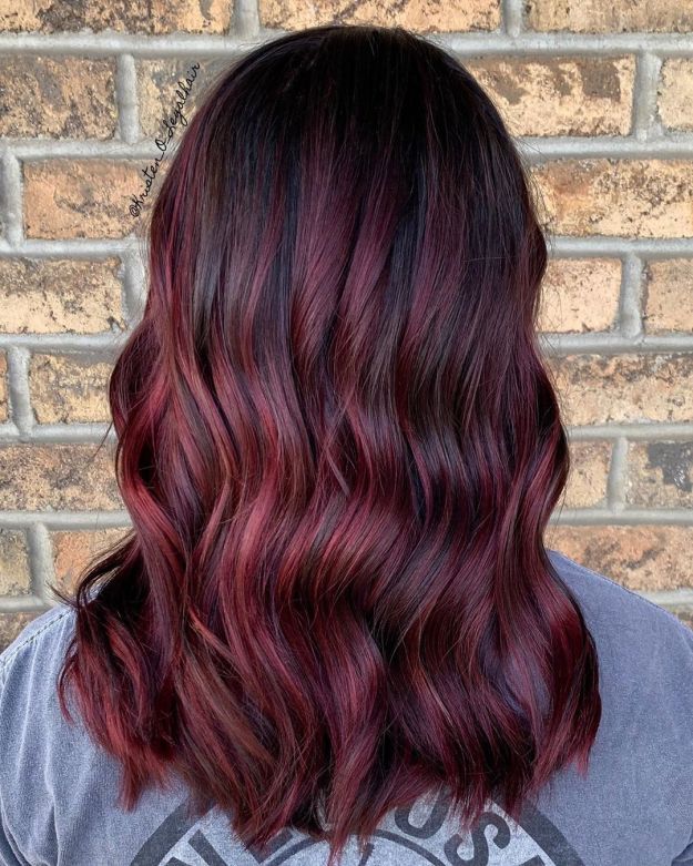 Burgundy Hair With Scarlet Highlights