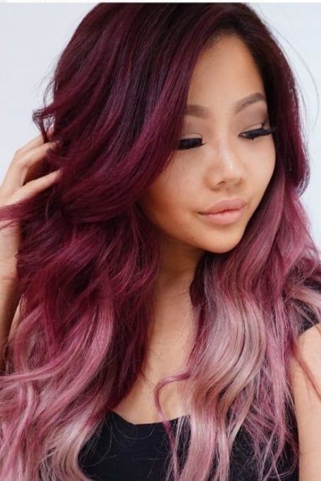 Burgundy Ombre Hair