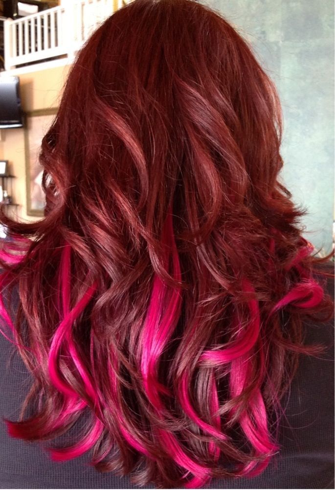 Burgundy With Pink Highlights