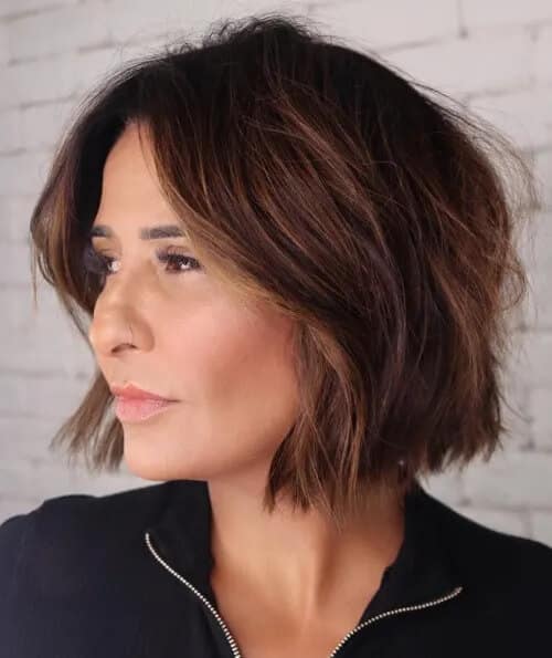 Choppy Bob With Brown Balayage